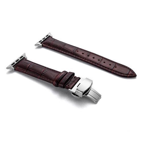 Leather strap For Apple watch band 4 44mm 40mm Butterfly buckle bands Iwatch series 3 2 1 42mm 38mm bracelet wrist belt