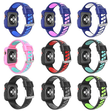 Silicone Sport Strap For Apple Watch band 42mm 38mm Pulseira case Iwatch series 3 2 1 wrist Bracelet TPU rubber cover