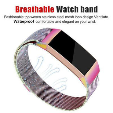 New Milanese loop strap For Fitbit charge 3 watch band  smart bracelet stainless steel belt sports watch strap wrist band