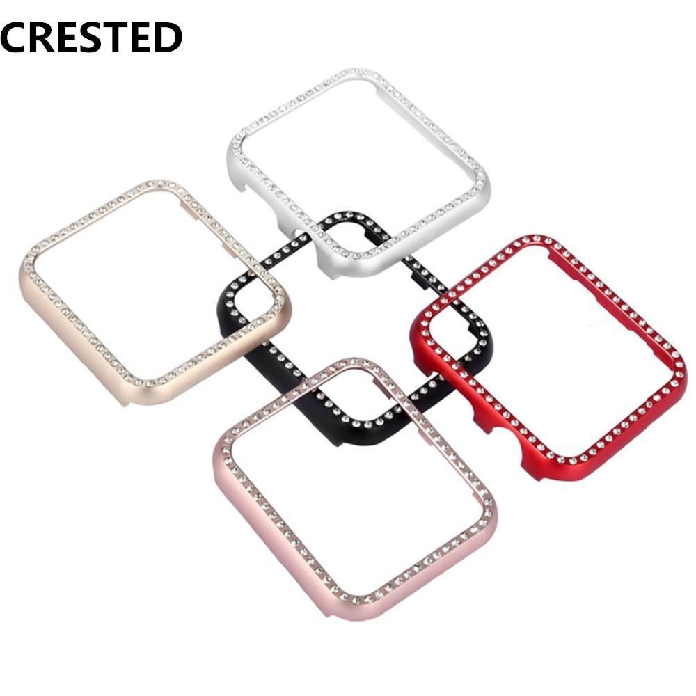 Diamond case cover For Apple watch band apple watch 4 3 5 case cover 44mm/40mm 42mm/38mm iwatch band Crystal protective bumper