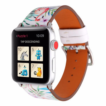 Genuine Leather For Apple Watch band 38MM/42MM iwatch series 3/2/1 flower wrist bands bracelet Belt watchband straps