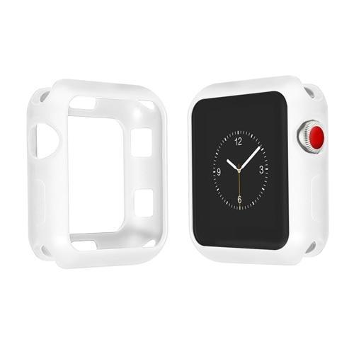 Silicone Cover Case For Apple Watch band apple watch 5 4 3 44mm 40mm iWatch case 42mm/38mm Soft protective Frame Full Protection