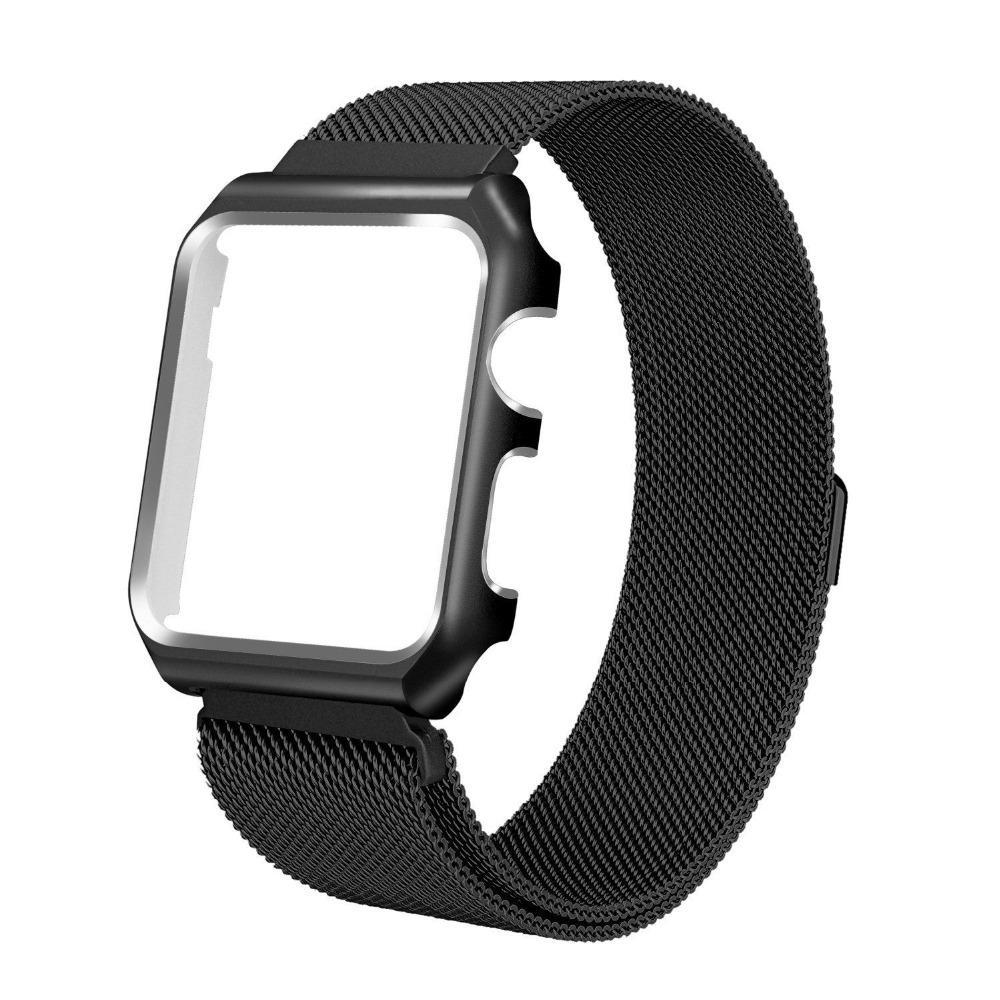 case+Milanese strap For Apple Watch band apple watch 4 3 5 44mm 40mm 3 iwatch 42mm/38mm correa Stainless Steel link Bracelet