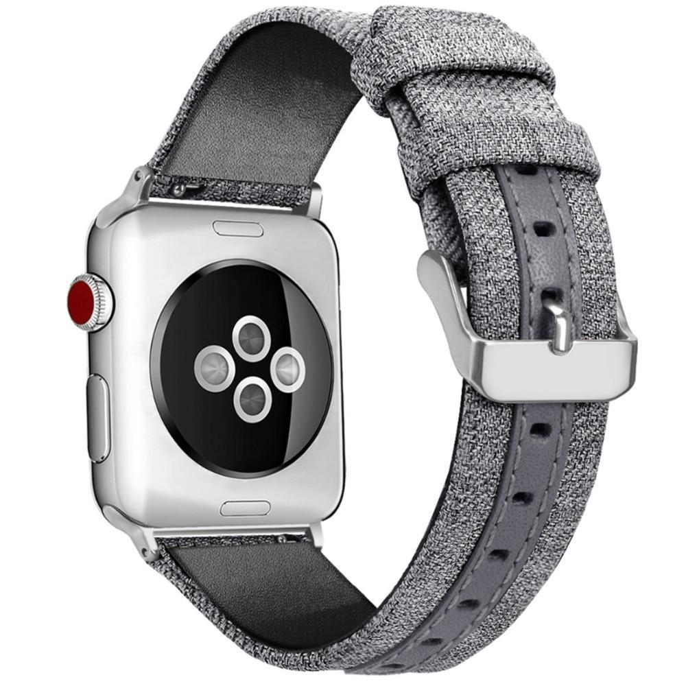 Canvas Leather strap For Apple watch band apple watch 5 4 3  44mm 40mm 42mm 38mm Iwatch series 5 4 3 correa bracelet watchband