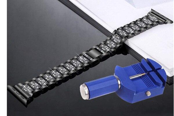 Diamond Strap For Apple Watch band 40mm/44mm correa iwatch band 42mm/38mm apple watch 5 4 3 2 1  stainless steel bracelet belt