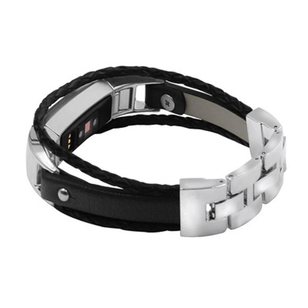 Suitable for Fitbit Alta HR Watch band smart bracelet replacement wristband suede leather woven double loop leather strap