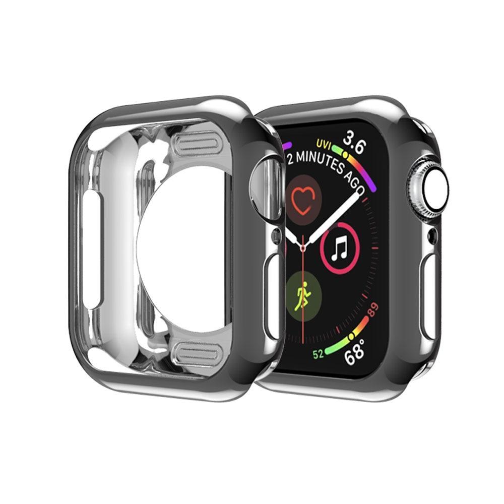 Case cover For Apple watch 4 5 case 44mm 40mm iwatch case series 4 plated TPU Protective Cover Flexible Silicone protection case