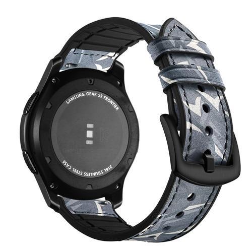 Leather strap For Samsung Galaxy watch 46mm/Gear S3 Frontier/Classic 22mm watch band amazfit gtr 47mm correa bracelet