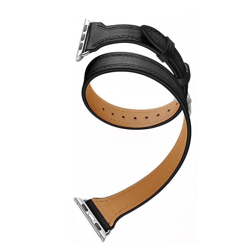 Genuine Leather Strap For Apple Watch 4 Band 42mm 44mm Iwatch band 38mm 40mm Double Tour Wrist Bracelet belt series 2 1