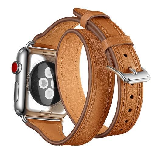 Genuine Leather strap For Apple watch 4 band 44mm 40mm correa iWatch Series 3 2 1 42mm Double Tour Wrist Bracelet belt