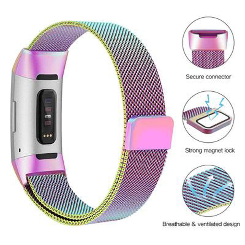 New Milanese loop strap For Fitbit charge 3 watch band  smart bracelet stainless steel belt sports watch strap wrist band