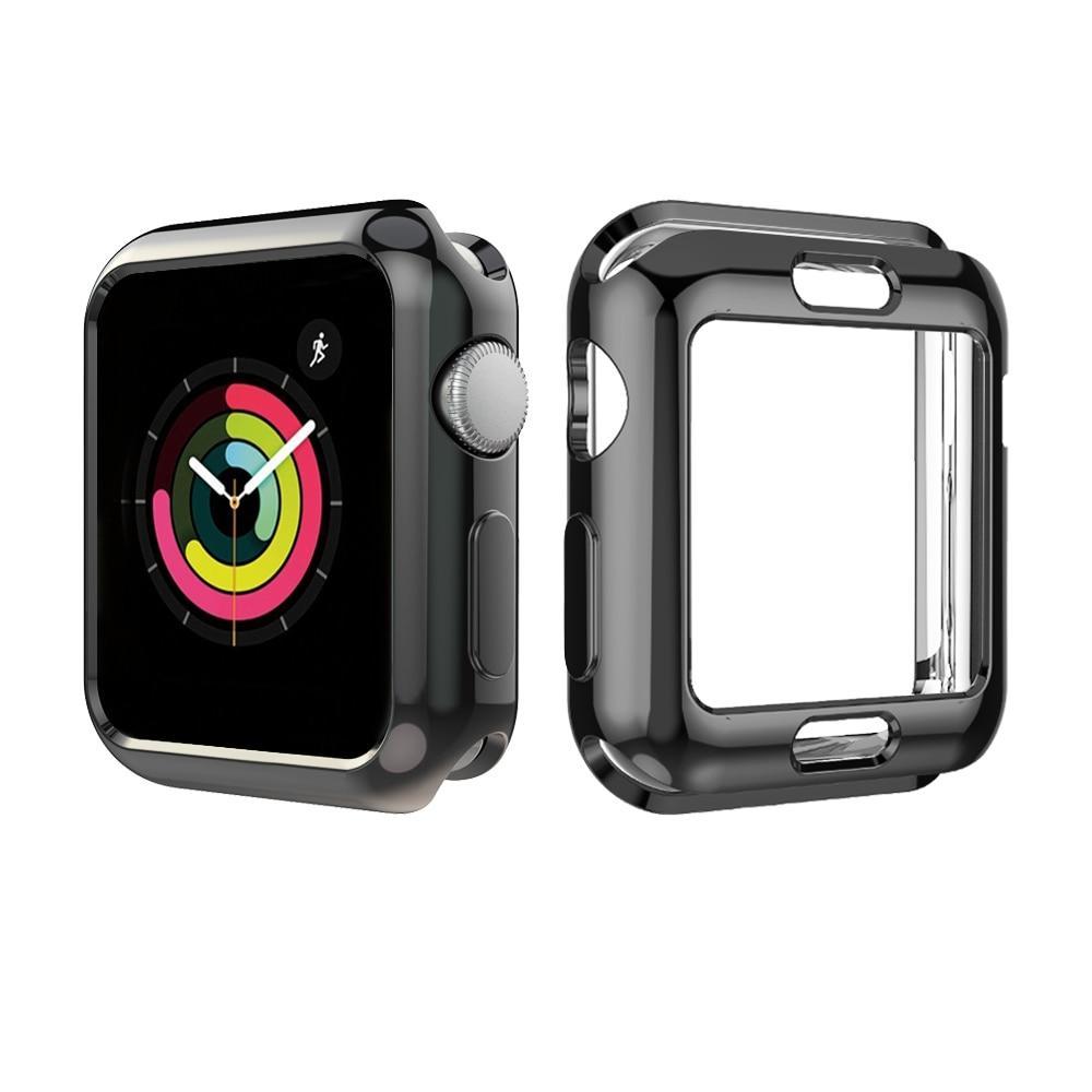 Silicone Case cover For Apple Watch band 42mm 38mm iwatch strap series 3 2  Soft Protect frame bumper protective shell