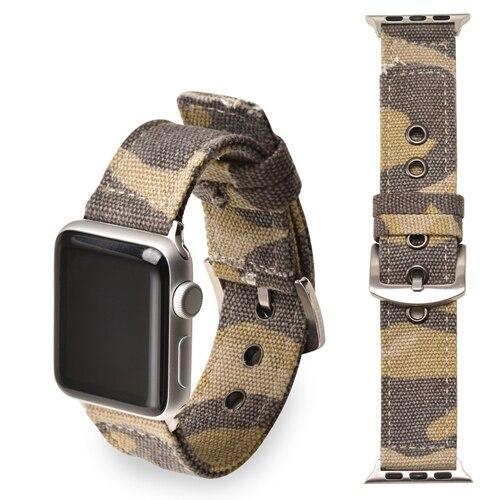 Sport Nylon strap for apple watch 4 band 44mm 40mm correa iwatch series 3 2 1 42mm 38mm Camouflage canvas wrist bracelet belt