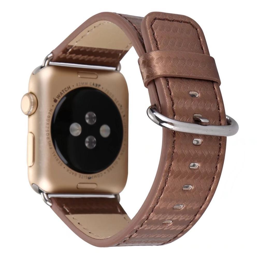 For Apple watch band 42mm 38mm leather strap iwtch series 3 2 1 carbon fiber wrist bands bracelet watchband belt