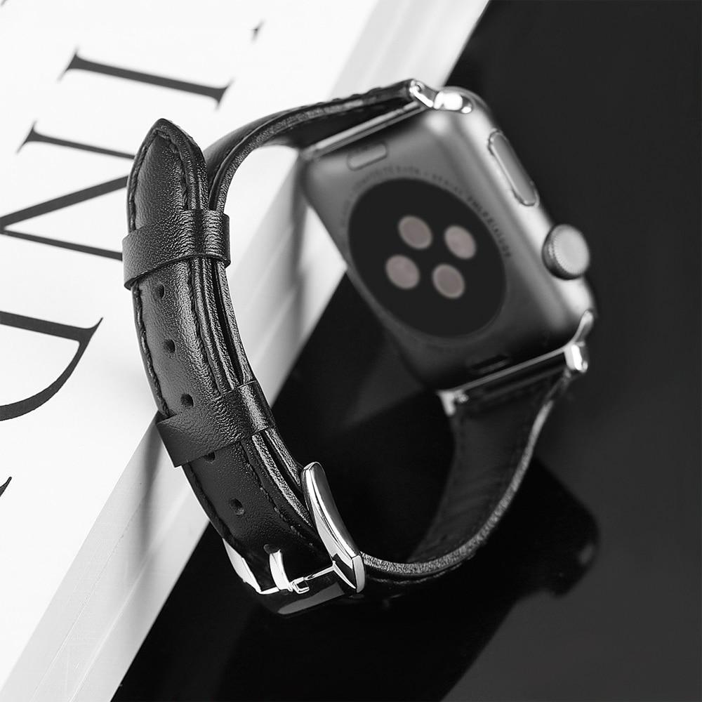2018 Leather Strap For Apple watch band 42mm/38mm wrist band Iwatch series 3/2/1 bracelet belt stainless steel adapter