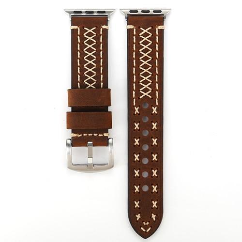 Leather strap For Apple Watch band 44mm 40mm iwatch i watch series 4 wrist bands bracelet handmade watch belt correa