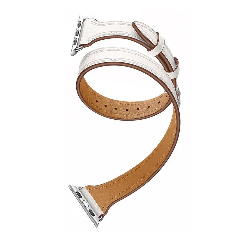 Genuine Leather Strap For Apple Watch 4 Band 42mm 44mm Iwatch band 38mm 40mm Double Tour Wrist Bracelet belt series 2 1