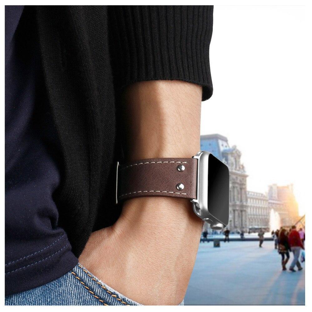 Genuine leather strap for apple watch band 42mm 38mm iwatch series 3/2/1 wrist band bracelet Cowhide watch band strap