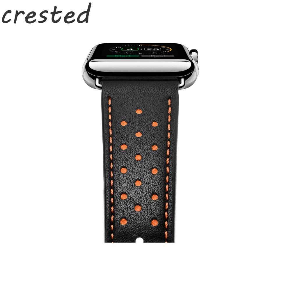 Genuine Leather strap For Apple Watch band apple watch 4 3 5 44mm/40mm correa iwatch band 42mm/38mm bracelet Crazy Horse belt