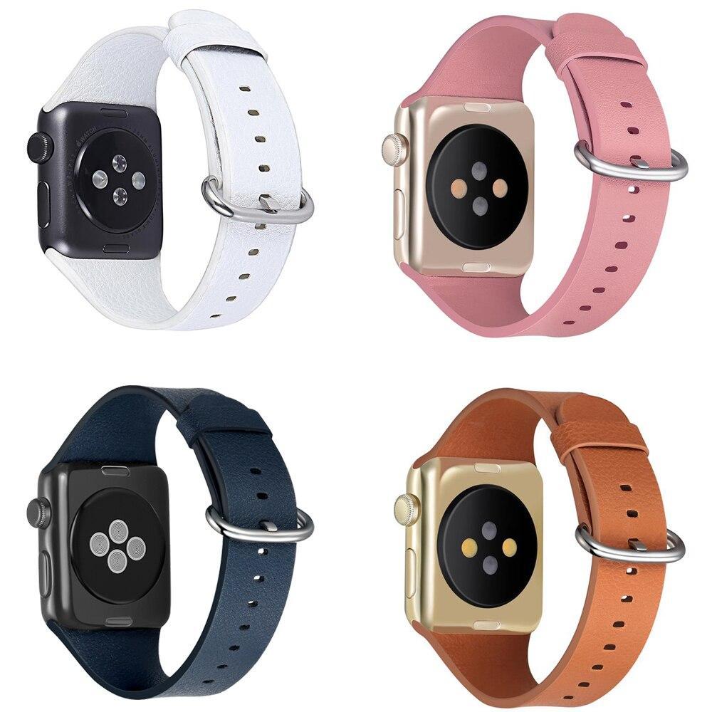 Genuine Leather strap for apple watch series 5/4/3/2/1 band 42mm/38mm/44mm/40mm correa bracelet wrist belt for iwatch