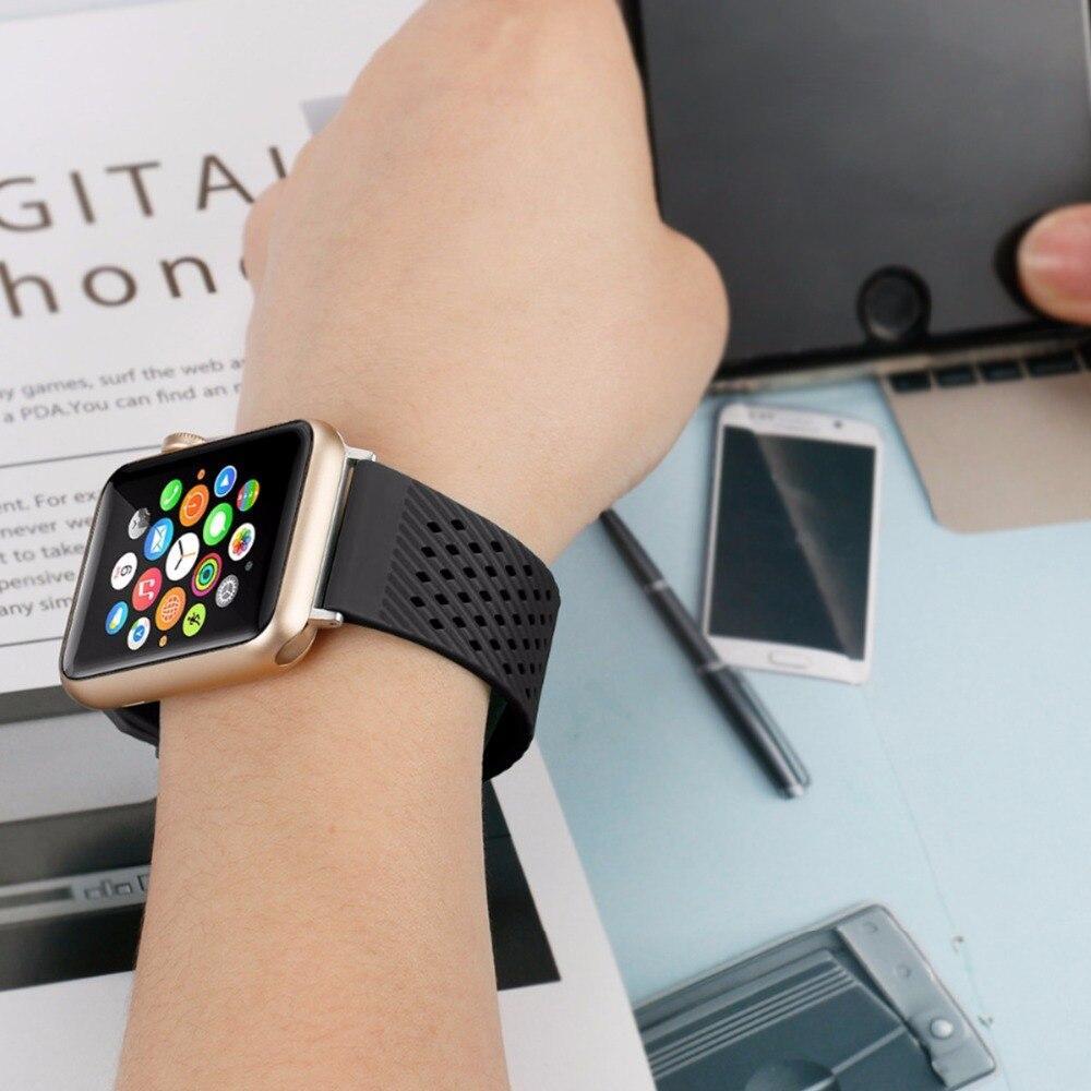 silicone Sport band For apple watch 4 44mm 40mm strap correa iwatch series 3 2 1 42mm/38mm wrist bracelet rubber belt