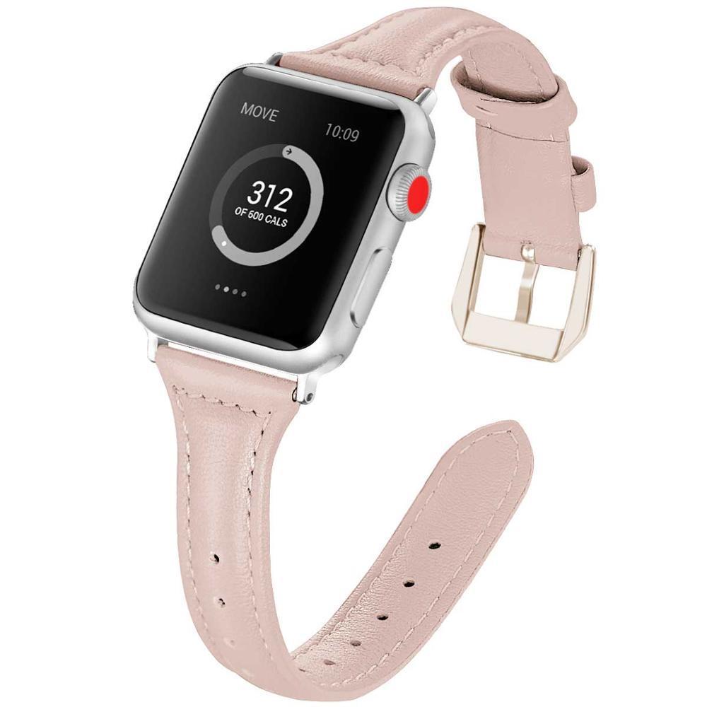 EIMO leather Strap for apple watch band apple watch 4/3/2 iwatch band 42mm/38mm/44mm/40mm slim leather bracelet correa watchband