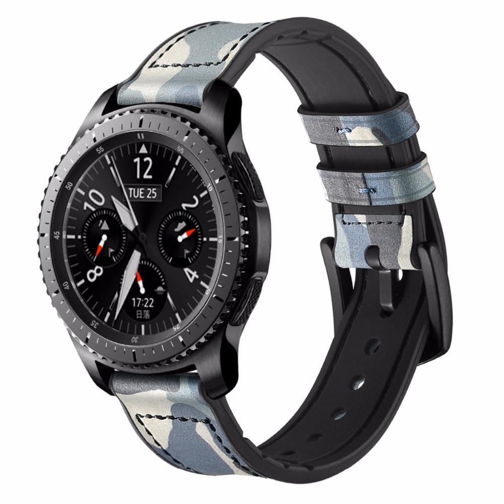 Leather strap For Samsung Galaxy watch 46mm/Gear S3 Frontier/Classic 22mm watch band amazfit gtr 47mm correa bracelet