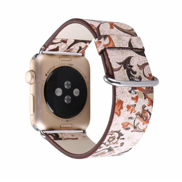 leather strap For Apple Watch band 42mm 38mm iwatch series 3 2 1 Vintage Flower Print wrist bands bracelet straps belt