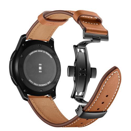 Leather Galaxy watch 46mm strap For Samsung Gear S3 Frontier 22mm watch band butterfly amazfit gtr 47mm huawei watch gt strap