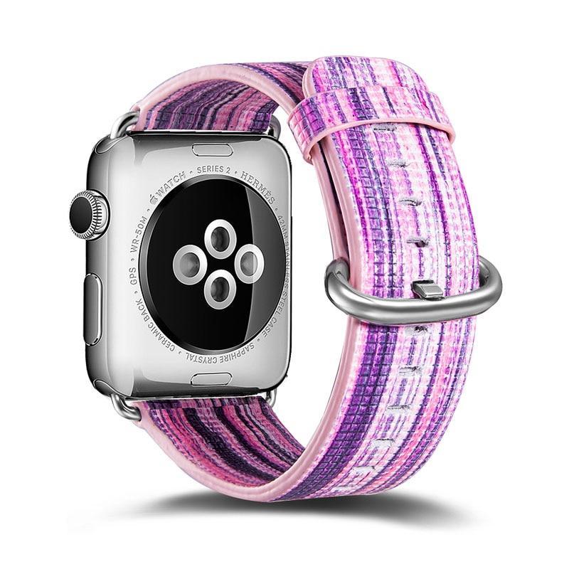Leathter strap For Apple Watch band apple watch 5 4 3 44mm/40mm Flower print correa iwatch band 5 42mm/38mm bracelet watchband
