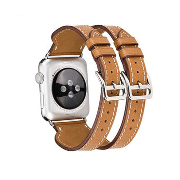 Leather strap For apple Watch band apple watch 5 4 3 band 44mm/40mm iwatch 5 4 42mm/38mm double buckle correa bracelet watchband