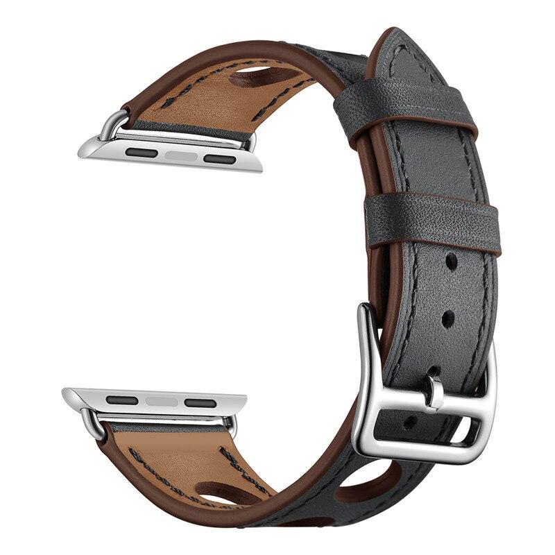 Genuine Leather strap For Apple Watch band apple watch 5 4 3 44mm 40mm iwatch band 5 42mm/40mm Single Tour Bracelet watchband