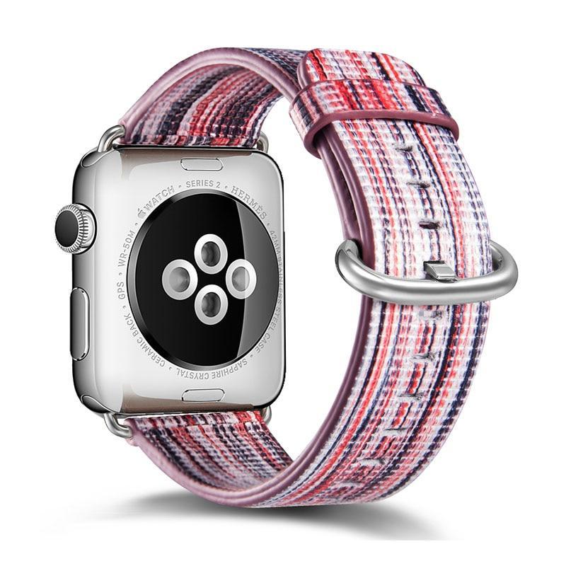 Leathter strap For Apple Watch band apple watch 5 4 3 44mm/40mm Flower print correa iwatch band 5 42mm/38mm bracelet watchband