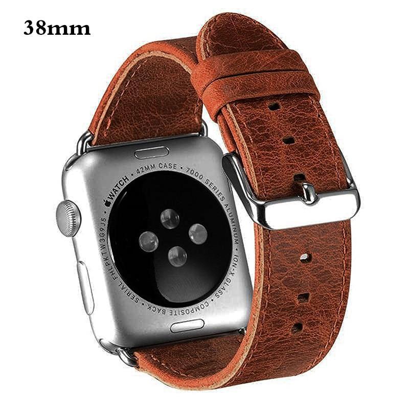 genuine leather strap For Apple Watch band apple watch 5 4 3 44mm/40mm 42mm 38mm crazy horse classic metal clasp watchband belt