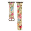 Floral Leather Strap For Apple Watch band 5 4 44mm/42mm/40mm/38mm iwatch series 5 4 3 2 1 Wrist Flower Printed Bracelet belt