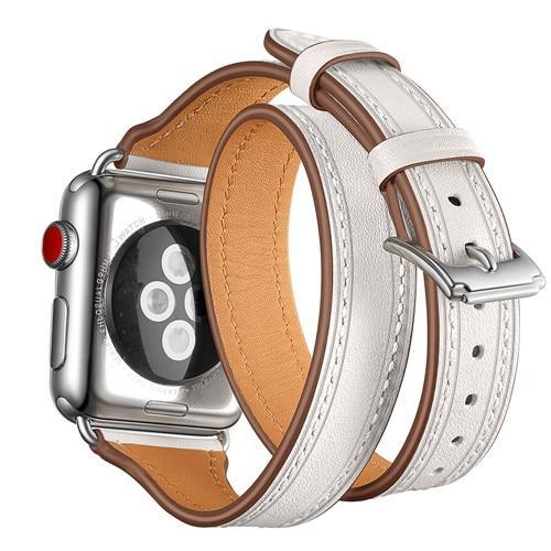 Genuine Leather strap For Apple watch 4 band 44mm 40mm correa iWatch Series 3 2 1 42mm Double Tour Wrist Bracelet belt