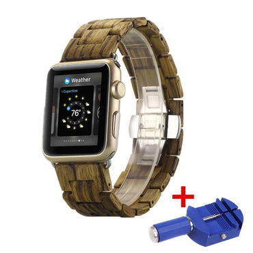 Wood Strap For Apple Watch band apple watch 5 4 3 band 44mm/40mm iwatch 5 42mm/38mm Wooden Butterfly buckle Bracelet watchband