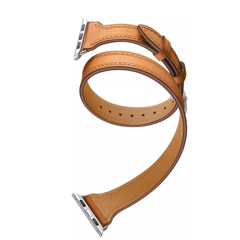 Genuine Leather Strap For Apple Watch 4 Band 42mm 44mm Iwatch band 38mm 40mm Double Tour Wrist Bracelet belt series 2 1