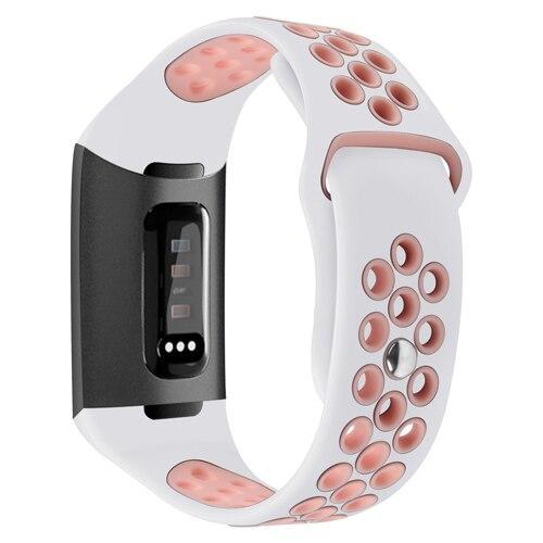 Sport silicone strap For Fitbit charge3 bracelet replacement watch band two-color nike silicone band Breathable comfort
