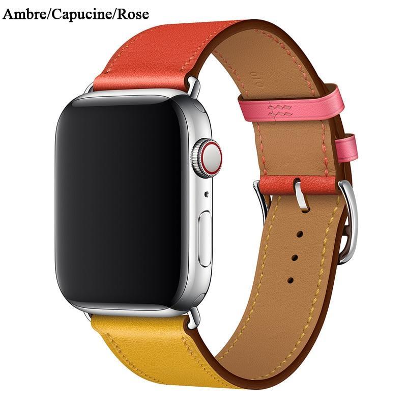 Leather Strap For Apple Watch band herm Pulseira apple watch 5 4 3 44mm 40mm  iwatch band 42mm 38mm correa watchband bracelet