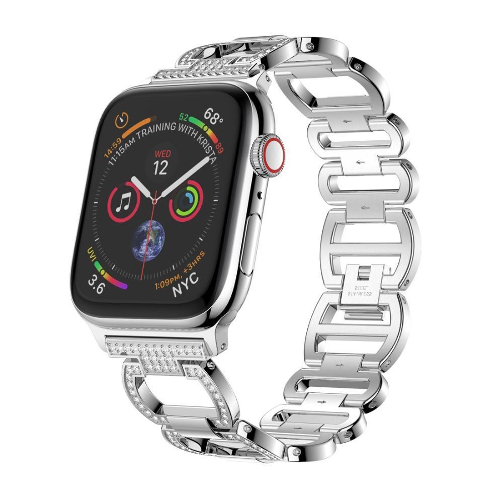 Stainless Steel Strap For Apple Watch Band apple watch 5 4 3 band 44mm/40mm Diamond correa iWatch 5 42mm/38mm bracelet watchband