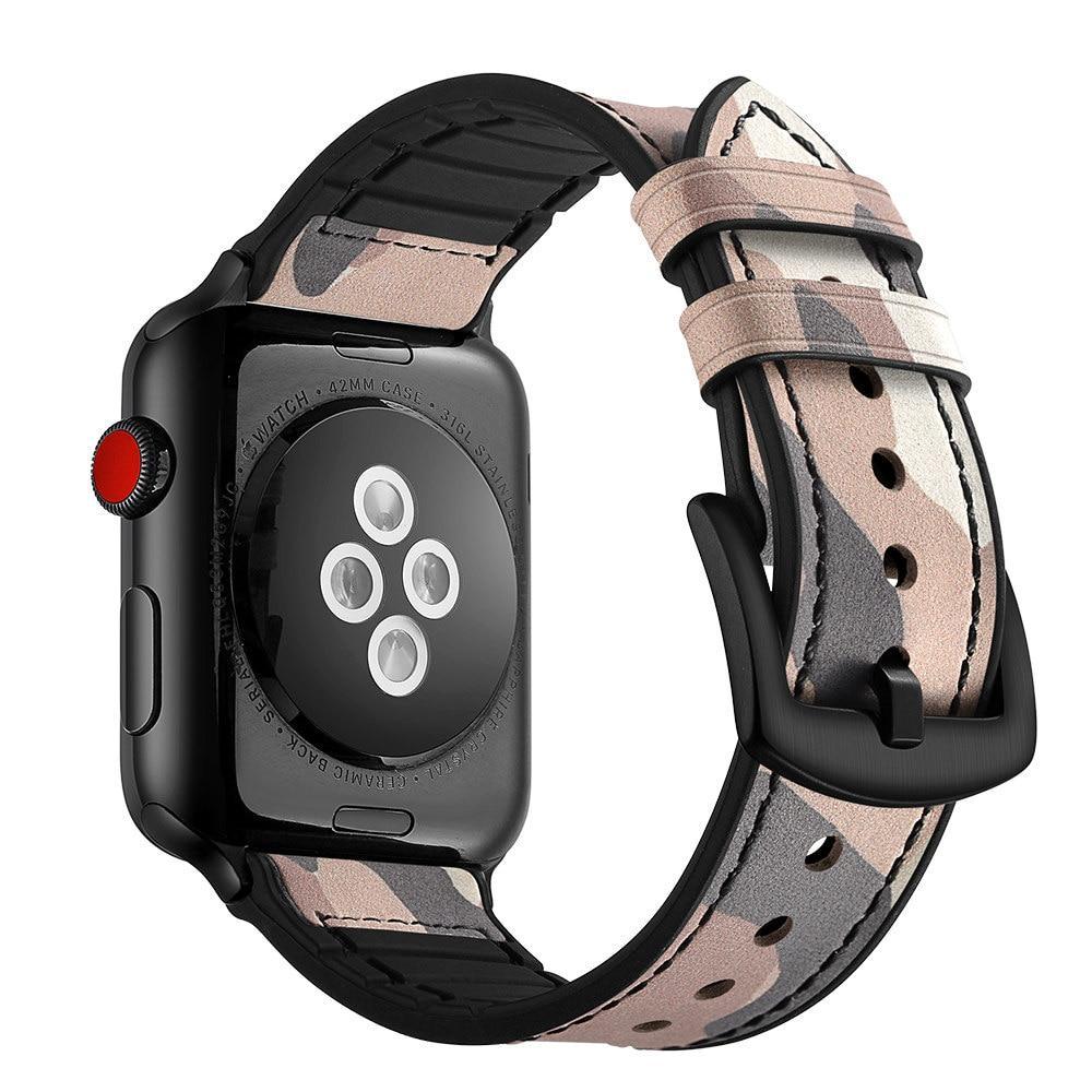 Silicone Leather strap For Apple watch band apple watch 4 3 44mm 40mm  iwatch band series 4/3/2/1 42mm 38MM camouflage bracelet