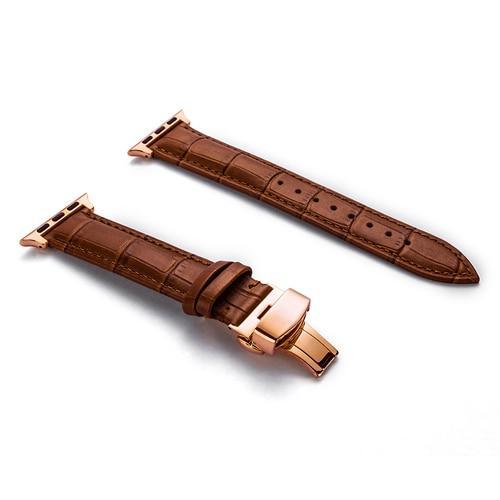 Leather strap For Apple watch band 4 44mm 40mm Butterfly buckle bands Iwatch series 3 2 1 42mm 38mm bracelet wrist belt