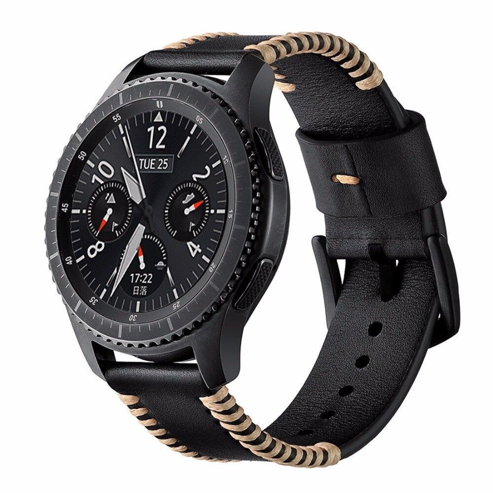 Galaxy watch 46mm Leather Strap For Samsung Gear S3 Frontier/Classic Bracelet wristwatch band Watchbands huawei watch gt strap