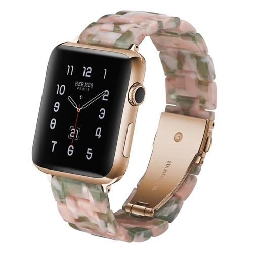 Resin strap For apple watch band apple watch 4 3 44mm/40mm 42mm 38mm iwatch band women bracelet stainless steel buckle belt