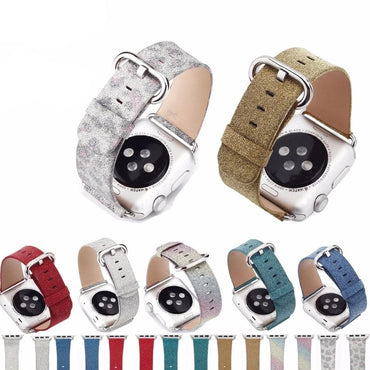 leather watch strap for apple watch band 42 mm/38 Luxury Glittery Bling bracelet belt for iwatch band 1/2 Christmas gift