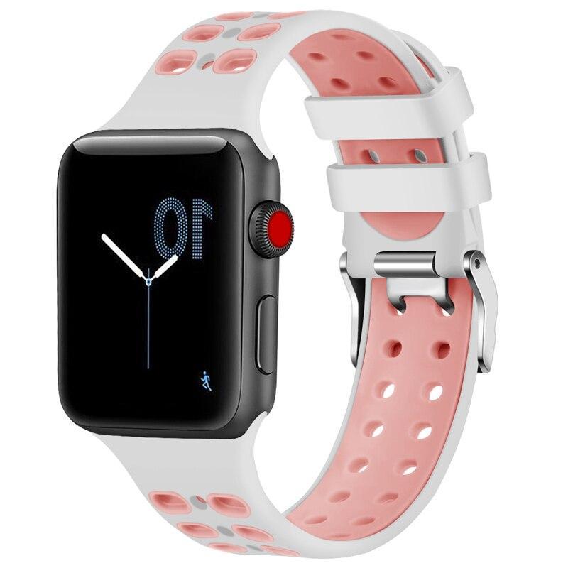 Sport Strap For Apple Watch band 44mm 40mm Silicone Iwatch Series 3/2/1 Wrist band Bracelet Rubber Watchband Accessories