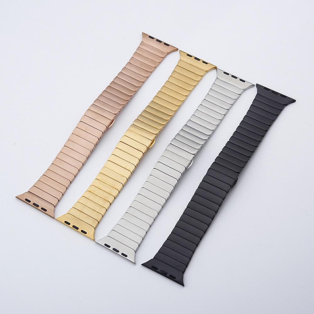 Link bracelet strap For Apple watch band 44mm 42mm iwatch 4/2/1 40mm/38mm butterfly loop wrist bracelet watchband belt