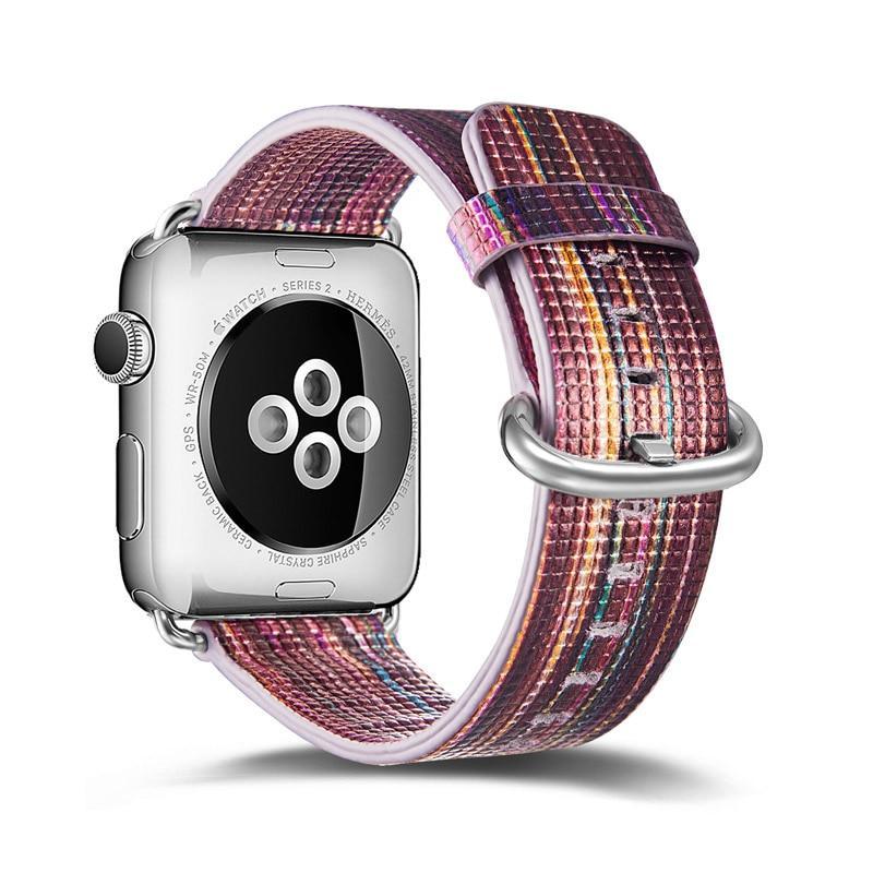 Leathter strap For Apple Watch band apple watch 5 4 3 44mm/40mm Flower print correa iwatch band 5 42mm/38mm bracelet watchband