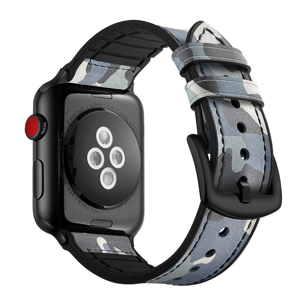 Silicone Leather strap For Apple watch band apple watch 4 3 44mm 40mm  iwatch band series 4/3/2/1 42mm 38MM camouflage bracelet